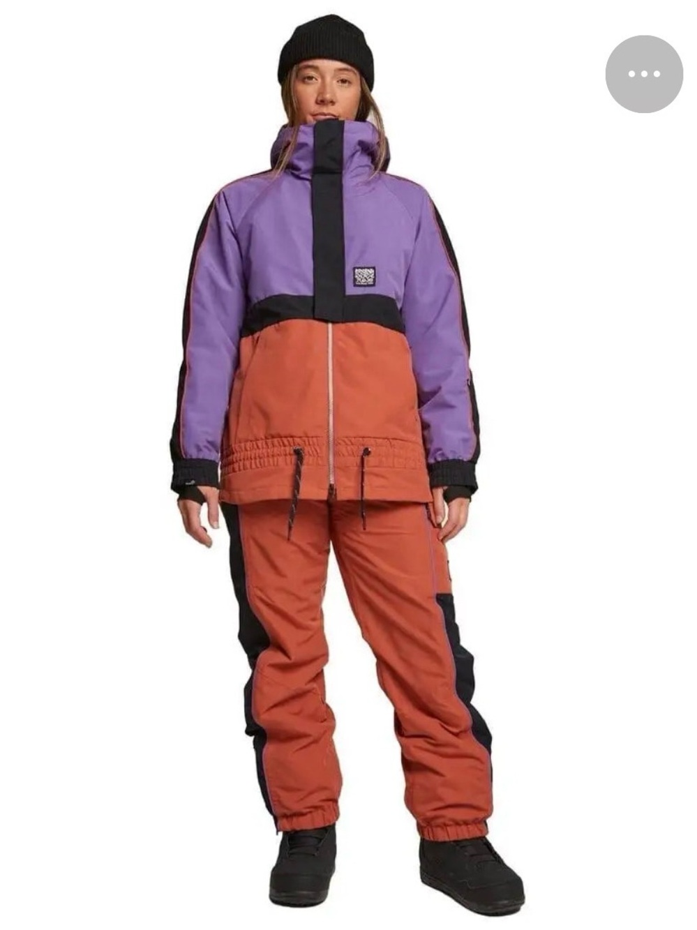 Women's Colorblock Ski Jacket - Purple & Rust